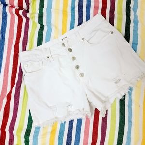 Hudson white denim shorts